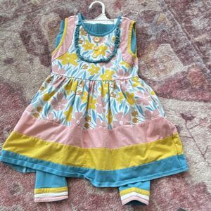 Finding Foxtale Girls 2 Piece Floral Dress & Leggings Set Spring Summer Size 5